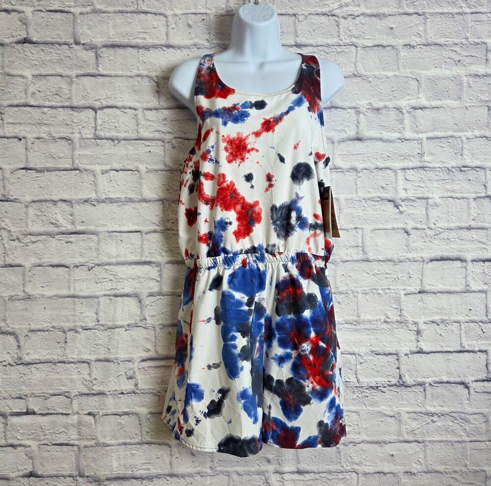 NWT The North Face Girls XXL (18/20) Red White Blue Tie-Dye Amphibious Romper